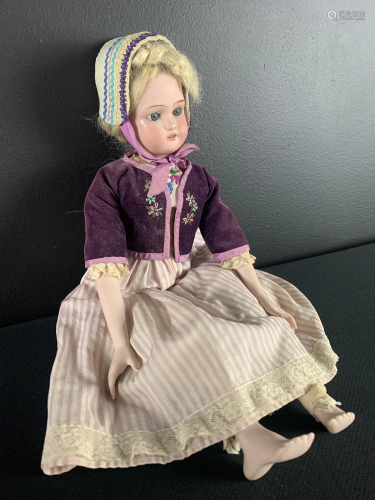 Germany Bisque Porcelain Doll C, Fine Feet & Hands