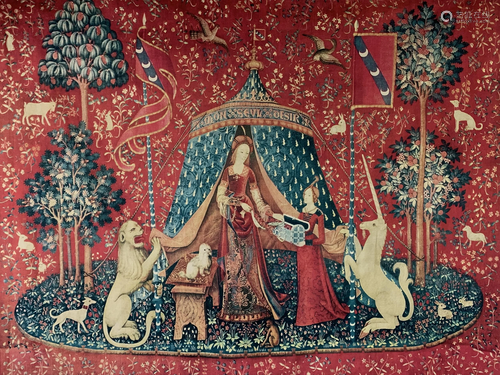 Vintage Museum Replica Lady And Unicorn Wall Hanging