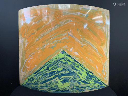 Hugh Leroy Abstract Oil On Curved Fiberglass Panel