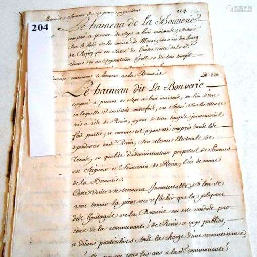ANCIENS PAYS-BAS Pièces manuscrites in-folio, vers 1699, de ...