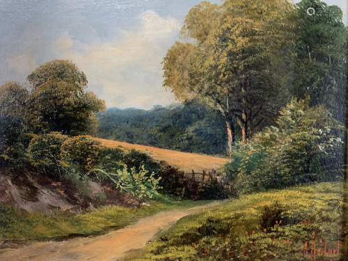 Alfred Hubert, Oil On Board, Forest Landscape