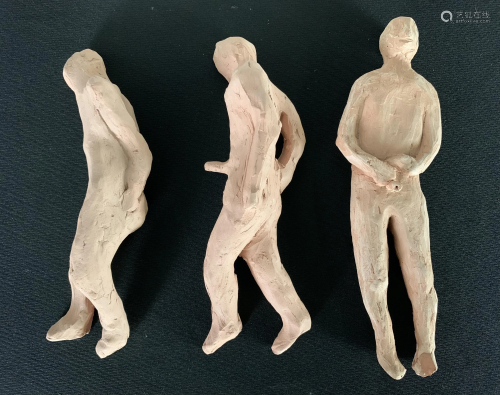 Marcel Lemyre, 3 Clay Figures, Ceramic #2, 1987