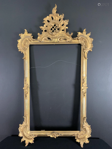 18th C French Rococo Style Gilt Wood Mirror Frame