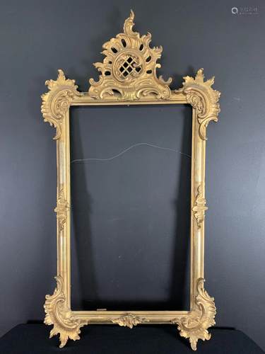 18th C French Rococo Style Gilt Wood Mirror Frame