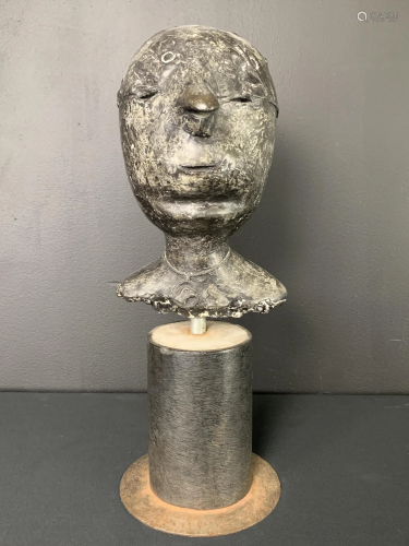 John Ivor Smith, Cast Stone Abstract Bust On Stand