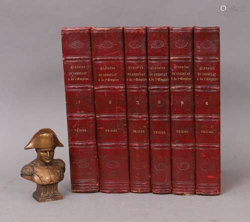 HISTOIRE du CONSULAT et de l’EMPIRE de THIERS 1845, 6 volume...