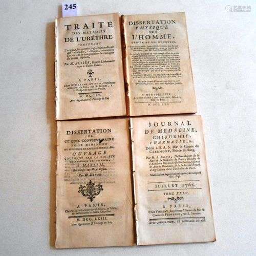 TRAITE des MALADIES de l’URETHRE par ALLIES. 1755,150 pages....