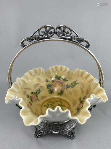 Antique Simpson Miller And Hall Bride Basket