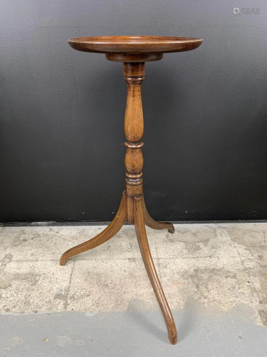 Antique American Federal Inlay Candle Stand Table