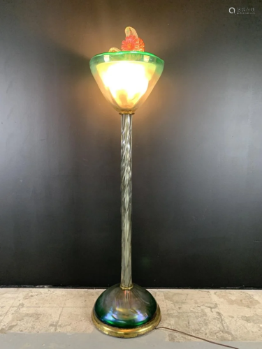 Large Rare Venetian Murano Art Glass Floor Lamp