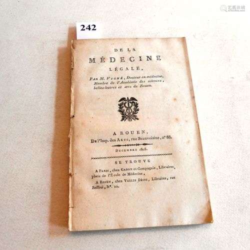 LA MEDECINE LEGALE par M. Vigné Docteur de l’Académie des Sc...