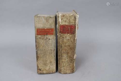 DICTIONNAIRE FRANÇAIS-LATIN. 1813. 2 volumes reliés.