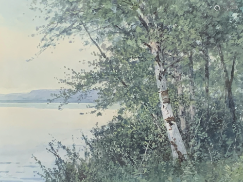 William Wilson Cowell, Watercolour, Shoreline
