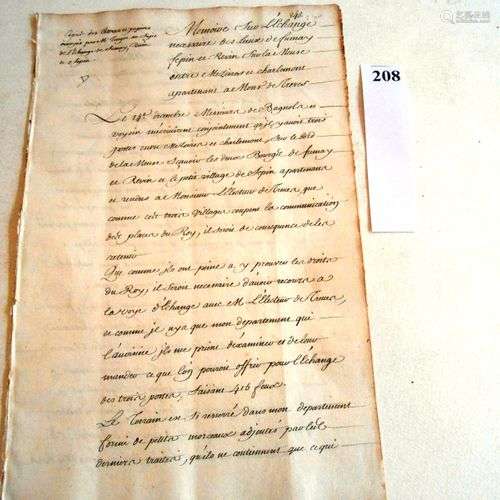 ANCIENS PAYS-BAS Pièce manuscrite vers 1699, de 8 pages. Int...