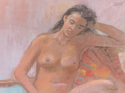 Signed Stiebel, Pastel on Paper, Nude Study