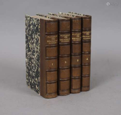PLUTARQUE – VIE des HOMMES ILLUSTRES 4 volumes reliés. 1861
