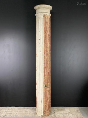 Large 19th C Fluted Column, Architectural Salvage