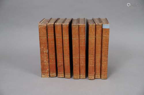 ŒUVRES de BUFFON Paris 1835, 9 volumes reliés.