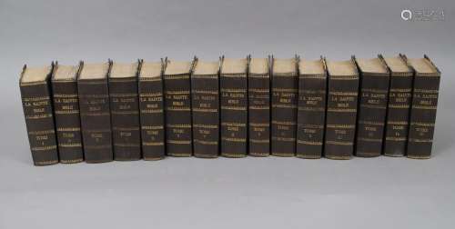 LA SAINTE BIBLE En 15 VOLUMES reliés. Lyon/ Paris 1825.