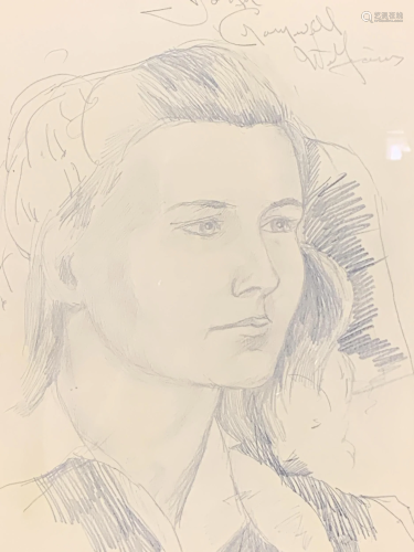 Signed Pencil On Paper, Portrait Of A Woman