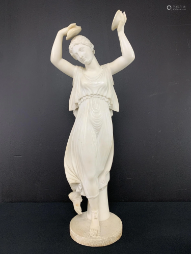 Alabaster Woman Dancer With Cymbals After Canova