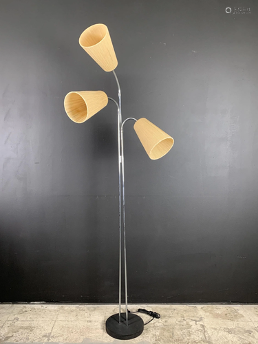 Mid Century Chrome Floor Lamp 3 Adjustable Lights