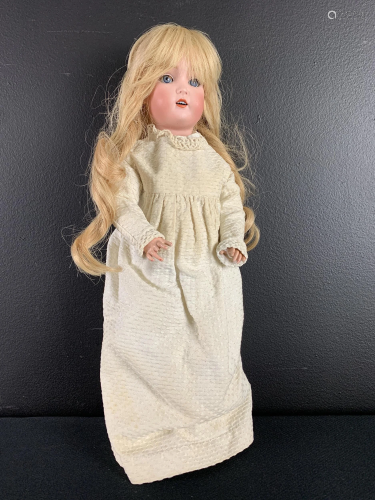 German Bisque Porcelain Doll, Sleep Eyes