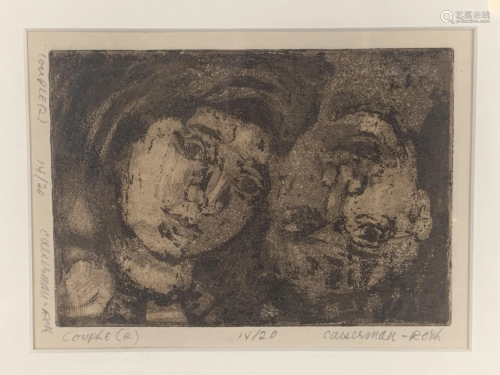 Ghitta Caiserman-roth, Block Print, Couple (2)