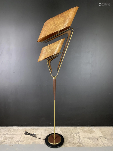 1950s Mid Century Majestic Boomerang Floor Lamp