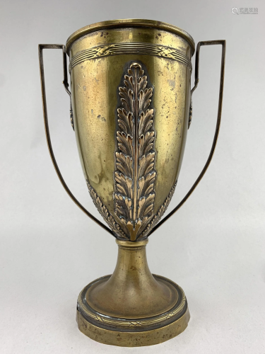 Antique French Brass Loving Cup Urn Trophy
