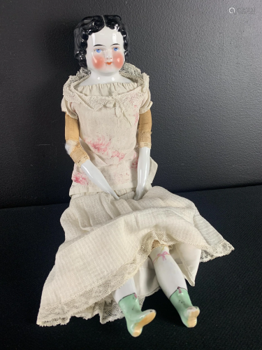 Large German Porcelain Hertwig Style Doll