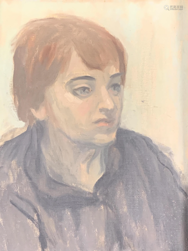 Unsigned Oil On Board, Portrait Of A Woman