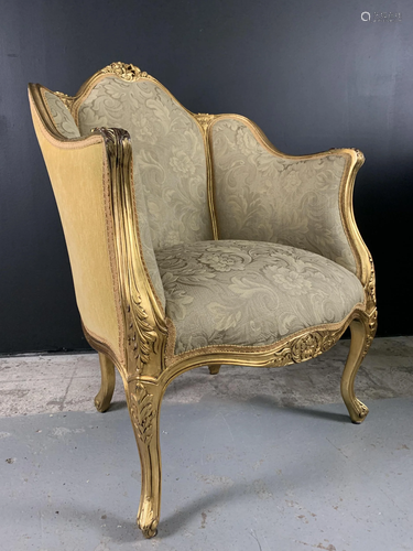 Gilt French Armchair With Acanthus Scroll