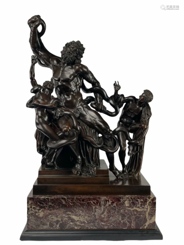 Magnificent 19th C Grand Tour Bronze Laocoon Group