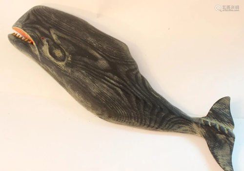 Hand Carved Wood Whale By C.Voorheest