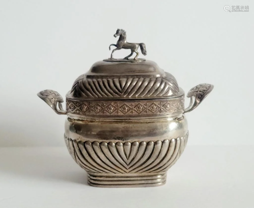 19C Russian Silver Sugar Bowl 1828