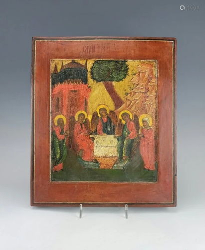 18C Antique Russian Orthodox Icon of Holy Trinity