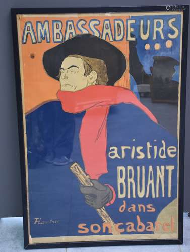 Affiche d’après Henri de Toulouse Lautrec. « Aristide Bruant...