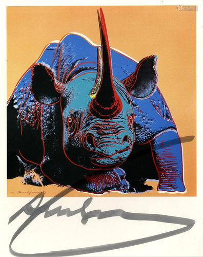 ANDY WARHOL - Black Rhinoceros - Original color offset