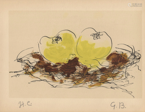 GEORGES BRAQUE - Pommes - Original hand-colored gouache