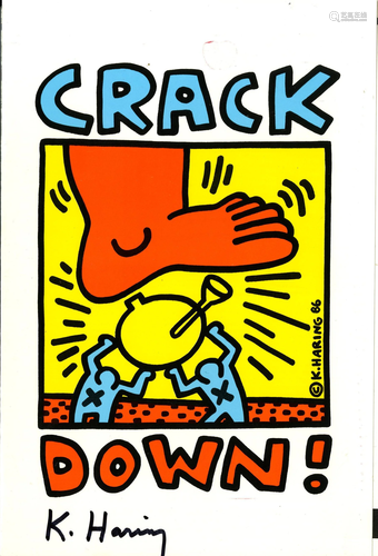 KEITH HARING - Crack Down! - Original color silkscreen