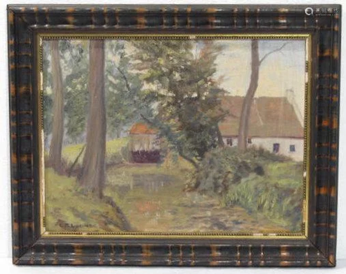 LORENZO P. LATIMER - Country Home - Oil on board