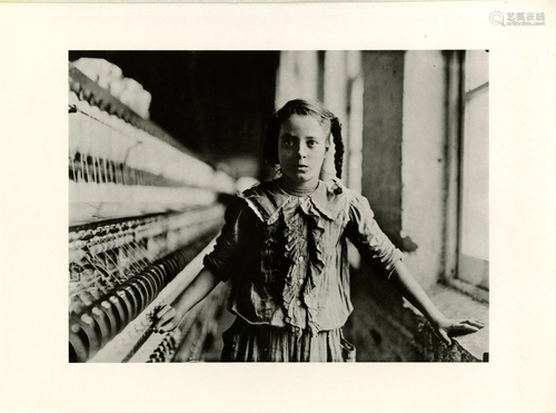 LEWIS HINE - Ten Year Old Adolescent Girl, a Spinner in