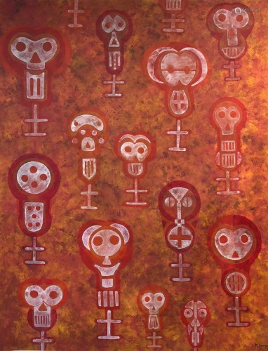 KARIMA MUYAES - Tzompantli - Acrylic on canvas