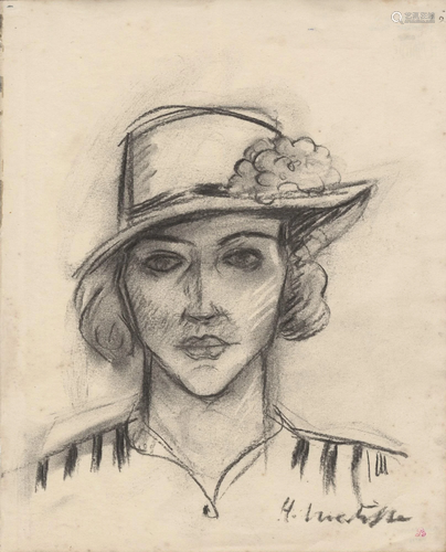 HENRI MATISSE - Portrait d'une jeune femme portant un