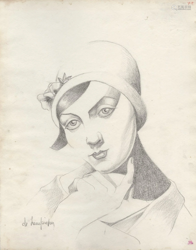 TAMARA DE LEMPICKA - Portrait de Rose Clerc au chapeau