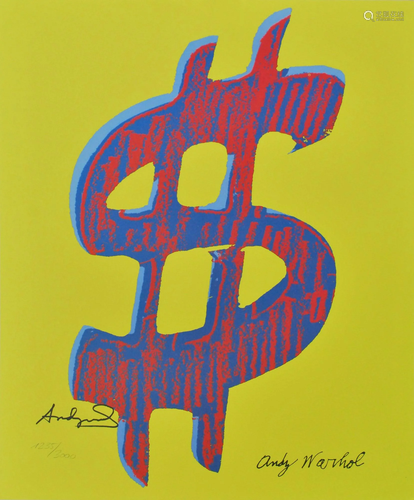 ANDY WARHOL [d'apres] - Dollar Sign $ [yellow