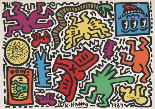 KEITH HARING - Pop Shop Tokyo Sticker Sheet - Color