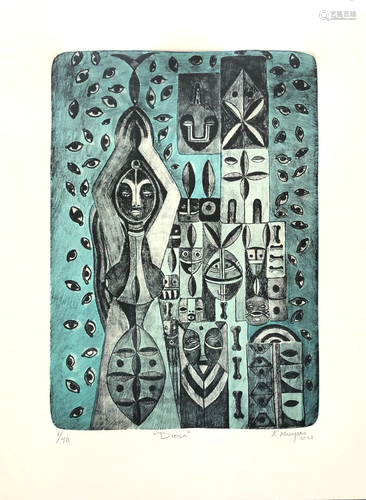 KARIMA MUYAES - Diosa - Original color lithograph