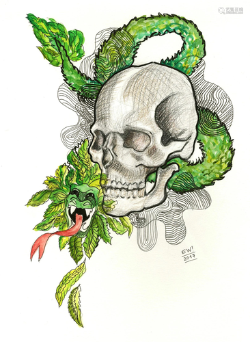 ESTELA WILLIAMS - Quetzalcoatl - Watercolor, ink, and